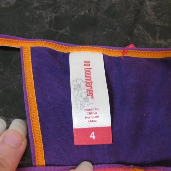 NWOT No Boundaries purple orange I Love Surf thong 4 - Picture 5 of 5